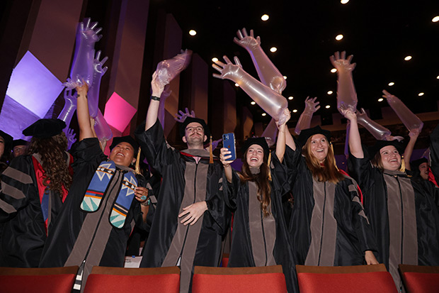The first graduates of the University of Arizona (UA) College of Veterinary Medicine celebrate at their graduation ceremony this August. (Courtesy of UA)