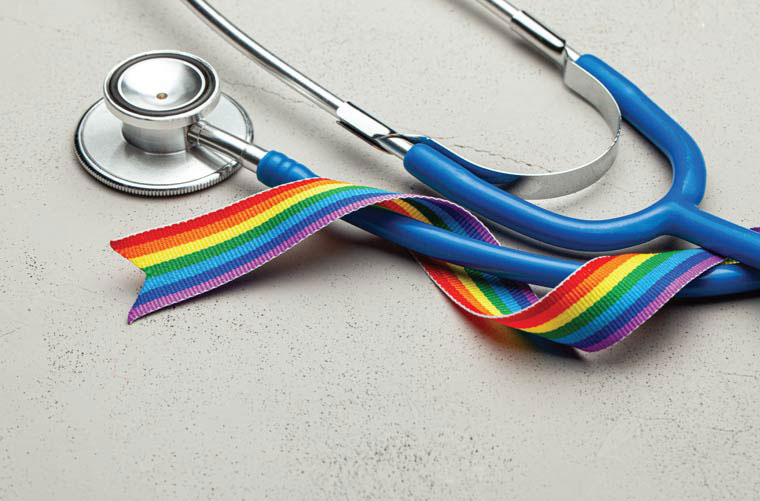 Stethescope and rainbow ribbon
