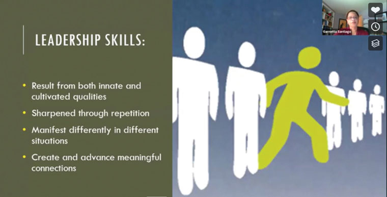 Garnetta's presentation slide: Leadership skills