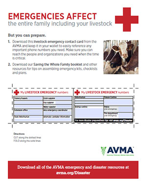 Livestock emergency card