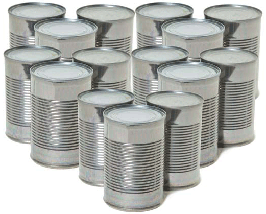 Unlabled food cans
