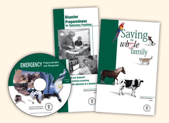 AVMA Disaster Preparedness materials (CD, brochure, booklet)