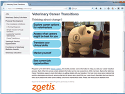 Screenshot of Veterinary Transitions webpage