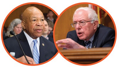 Rep. Cummings (left) and Sen. Sanders (right)
