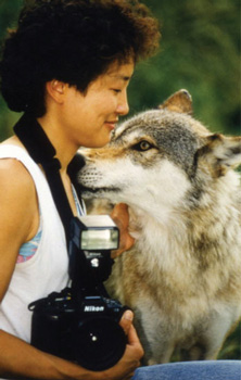 Dr. Yin with a wolf