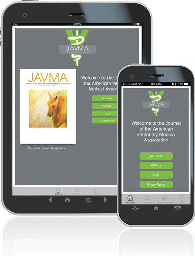 The JAVMA App on a tablet and phone
