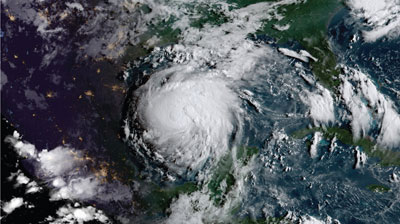 Satellite image of Hurricane Harvey