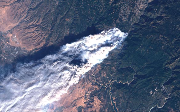 Satellite image of the Camp Fire