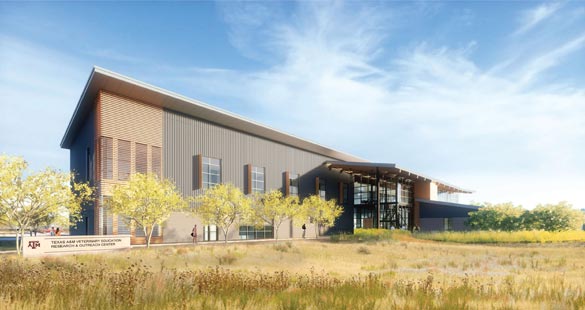 Architect's perspective of the Veterinary Education, Research & Outreach Center
