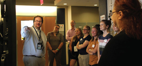 Convention attendees visiting the Public Health Laboratory