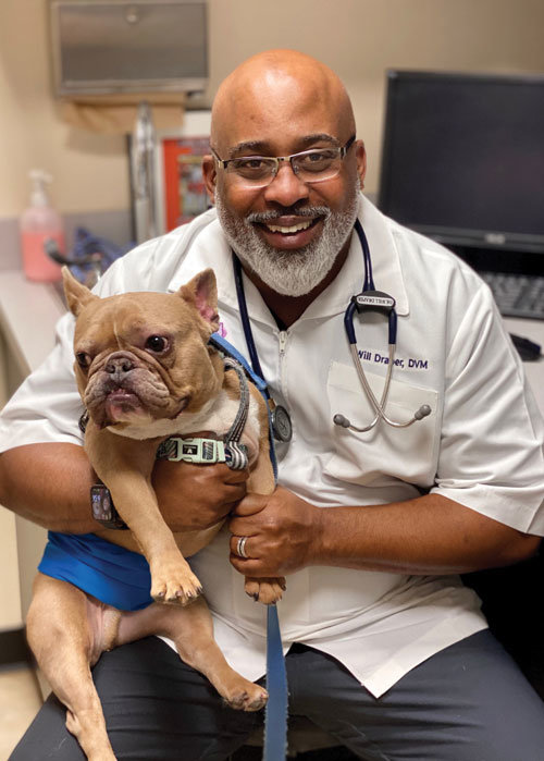 Dr. William Draper with canine patient