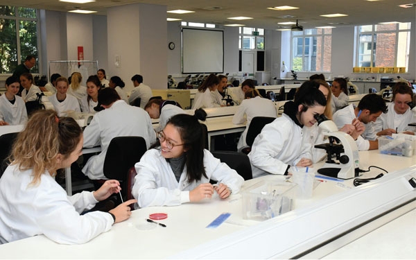 University of Bristol veterinary students in a classroom