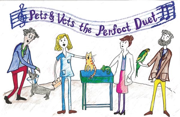 National Pet Week 2020 poster "Pets & Vets the Perfect Duet"