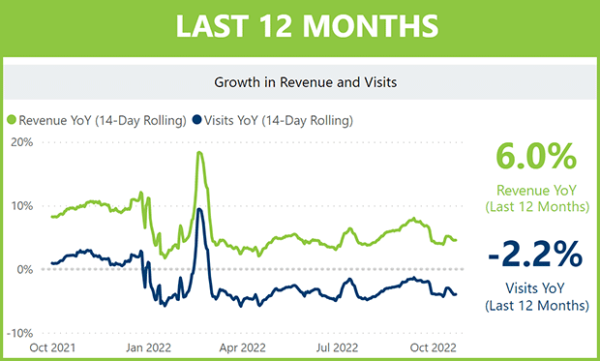 Graph: Growth in Revenue and Visits